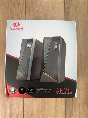 NIB! Redragon Anvil RGB Stereo Gaming Speakers - Black